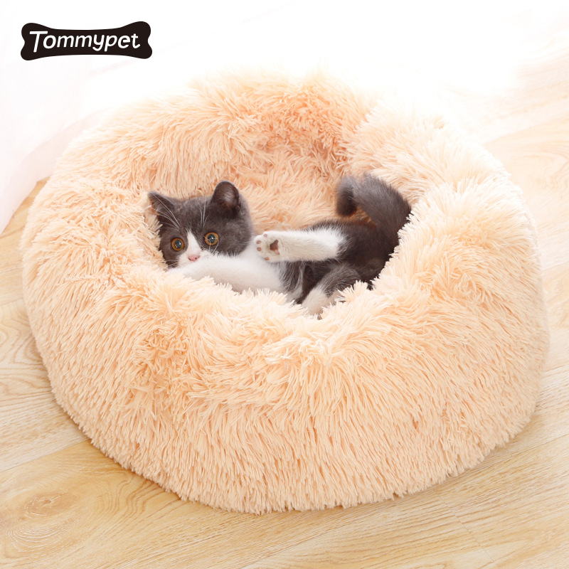Amazon Best Seller Fleece Fluffy Donut Cat Pet Dog Bed