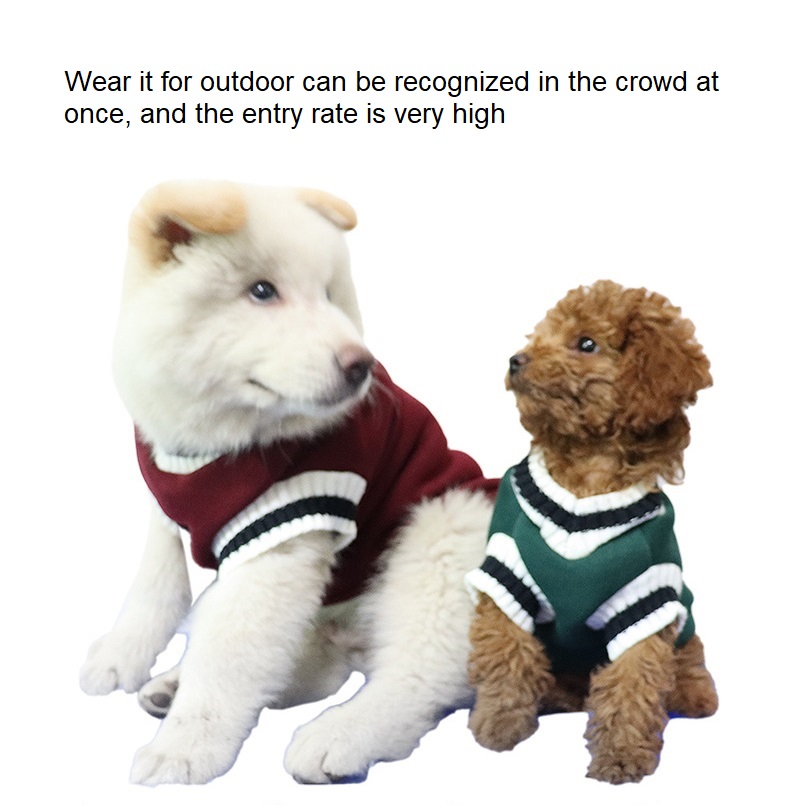 Gato de pelúcia de lã para esportes de inverno de luxo clássico de cashmere de malha de algodão animal de estimação suéter para cães pequenos