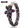 2021 Fábrica de atacado de presentes de colar de gravata borboleta com flores de sol Coleira de cachorro para animal de estimação com fivela de metal ouro rosa