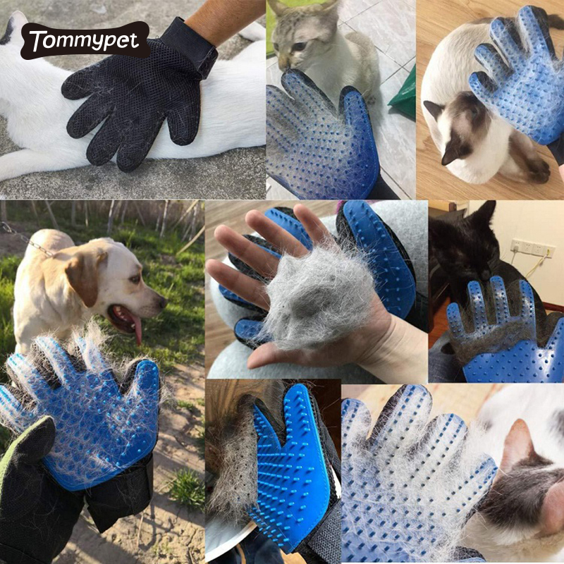 Luvas de silicone personalizadas para remover pêlos de animais de estimação Luva de limpeza para animais de estimação Guantes de mascotas Pincel de deshedding com 256 pontas de higiene