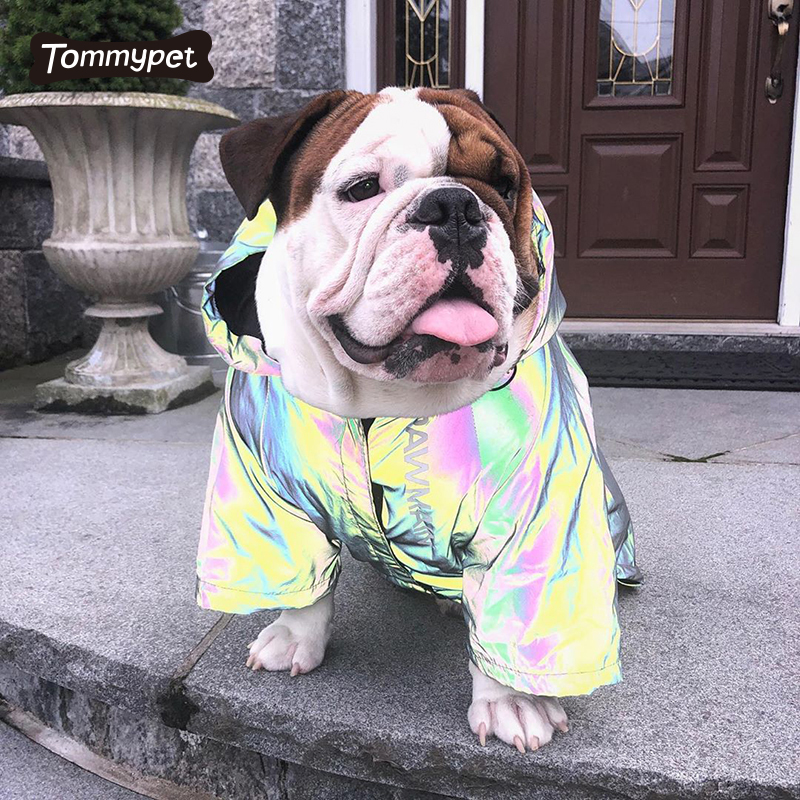 atacado China fábrica cor do arco-íris de alta visibilidade reflexivo de segurança cão de estimação jaqueta da moda colete casaco para cães fora de corrida de segurança