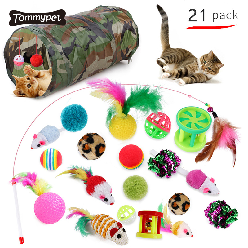 2021 Ratos pena mais vendidos da Amazon Presente interativo Conjunto de brinquedos para gatos de pelúcia para animais de estimação